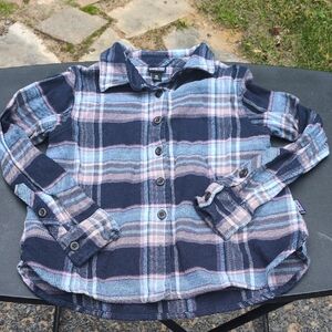 Patagonia Plaid Kids Shirt in Blue and Pink